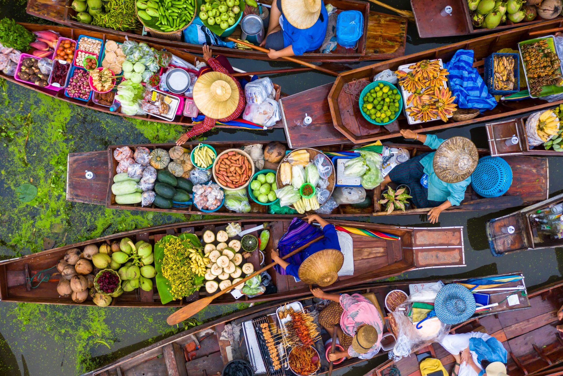 Drijvende markt Damnoen Saduak Thailand