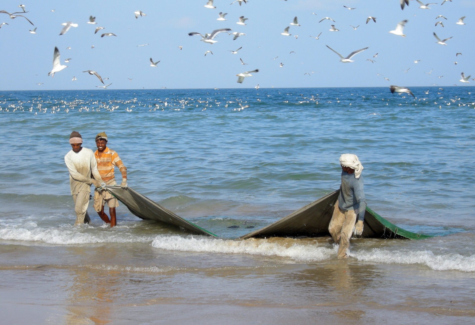 Vissers aan de kust van Oman