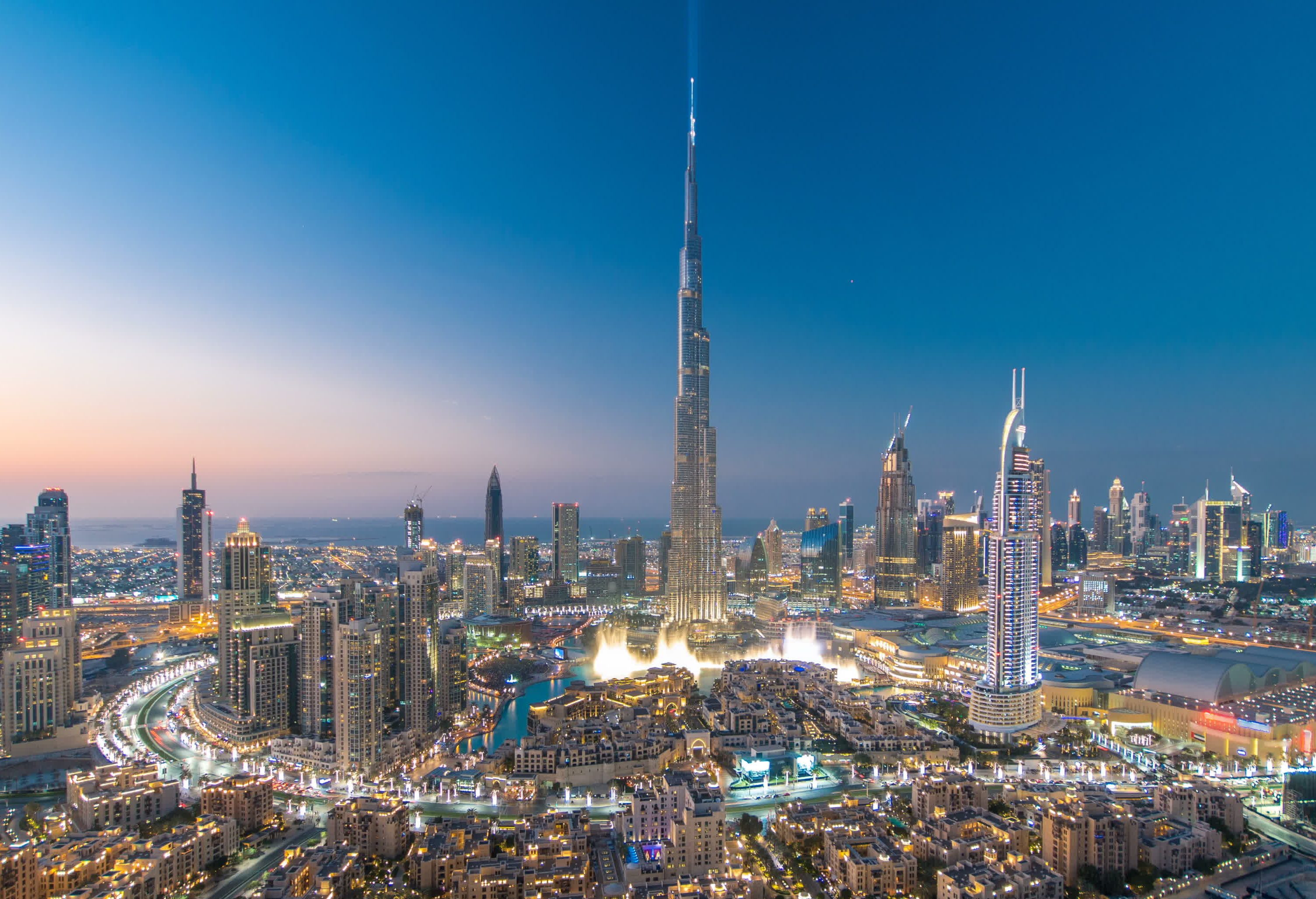 Downtown Dubai met de spectaculaire Burj Khalifa in de Emiraten