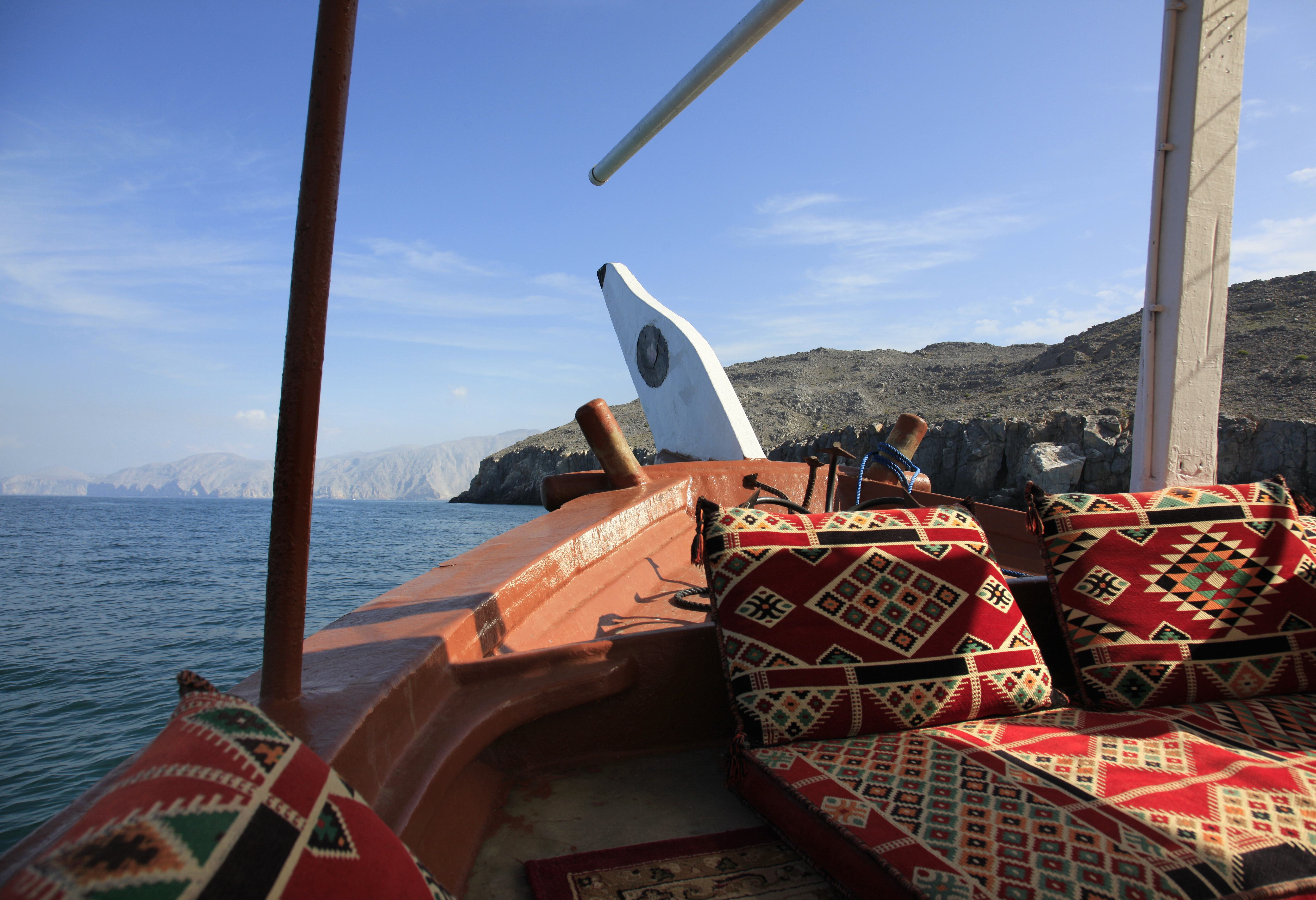 Genieten tijdens een dhowcruise bij Musandam in Oman
