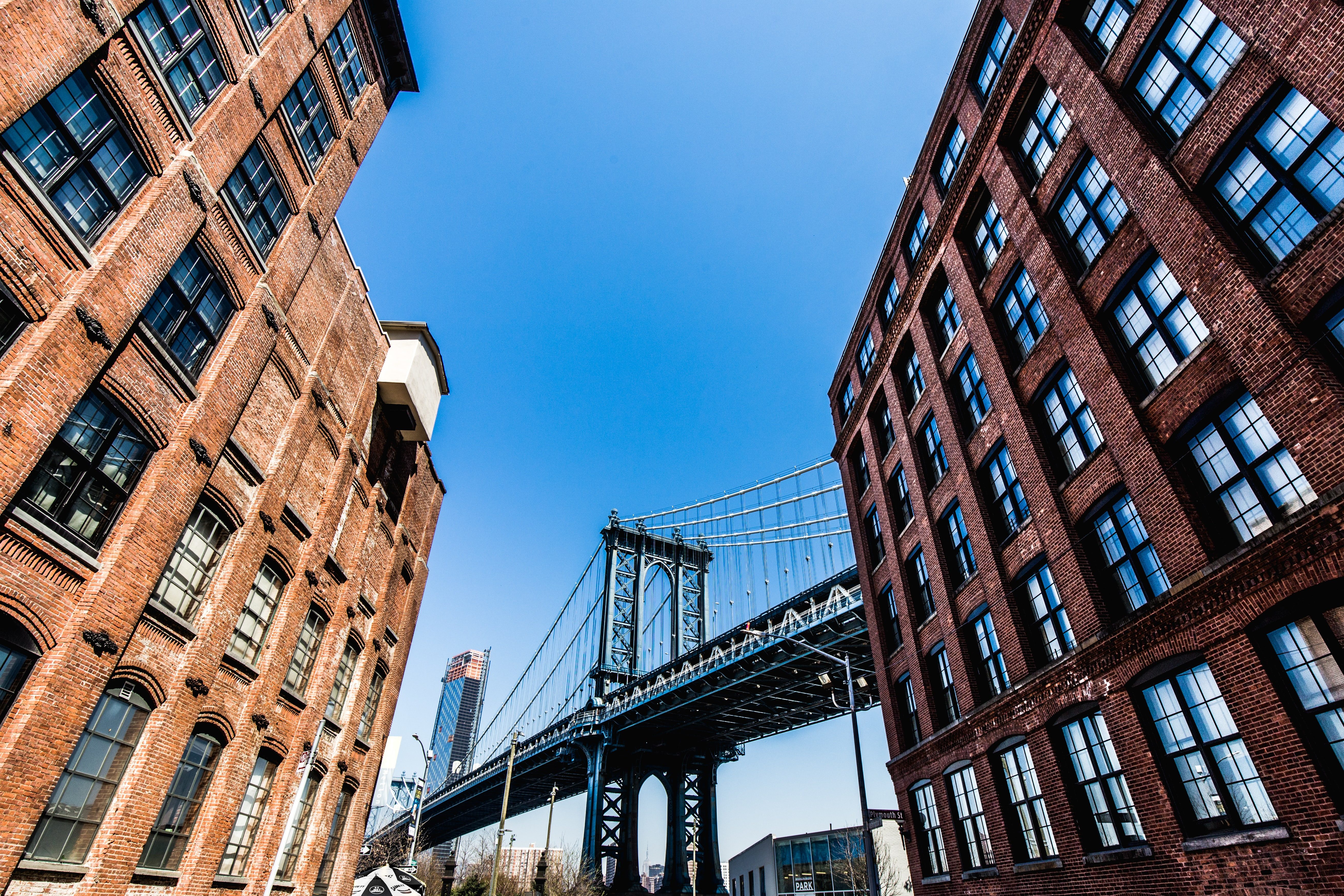 uitzicht op Manhattan Bridge Dumbo New York