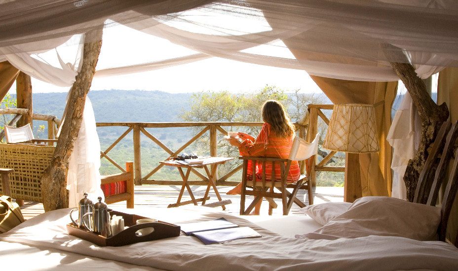 Safari tent Mihingo Lodge in Uganda