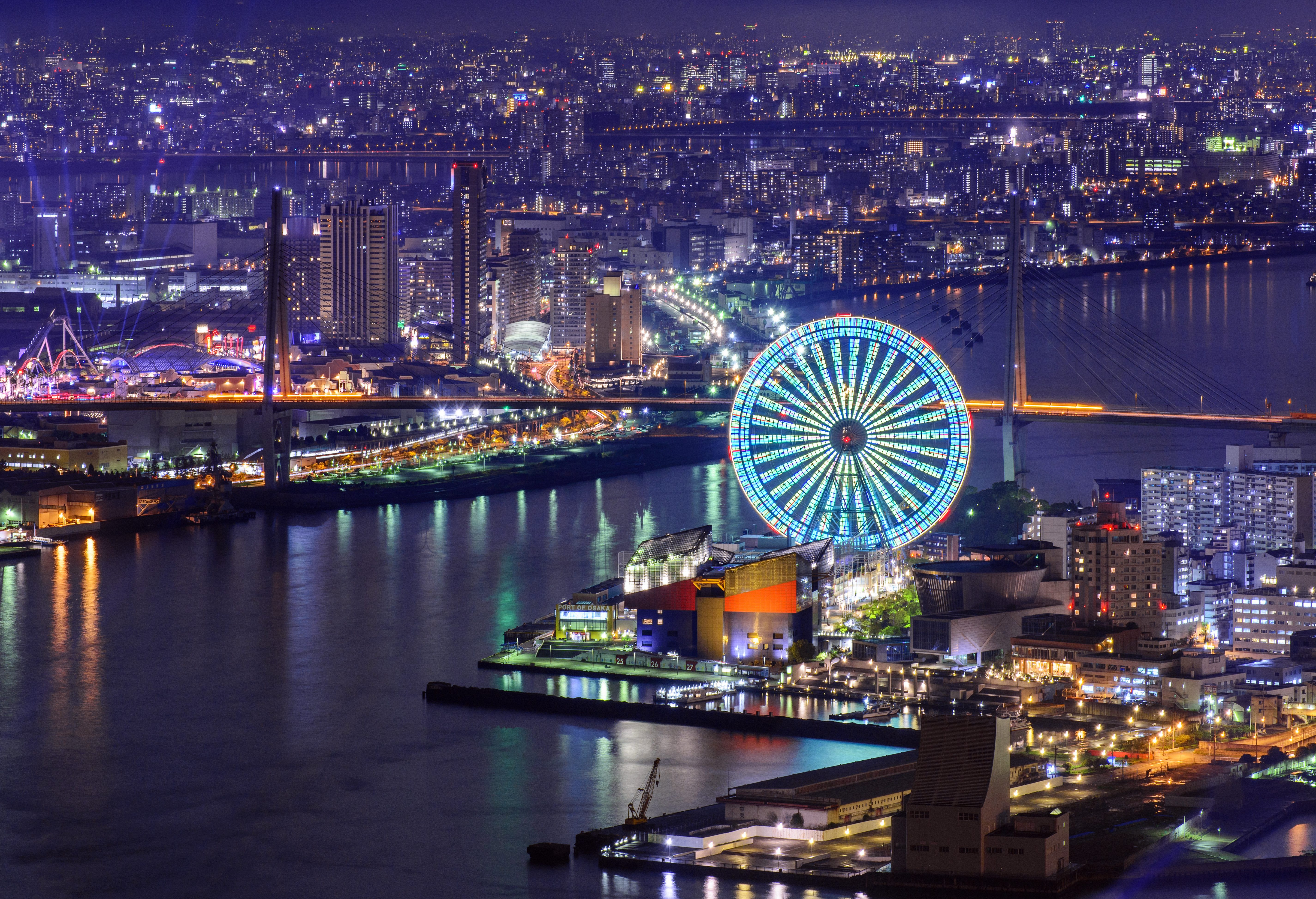 Japan Osaka Stad by Night