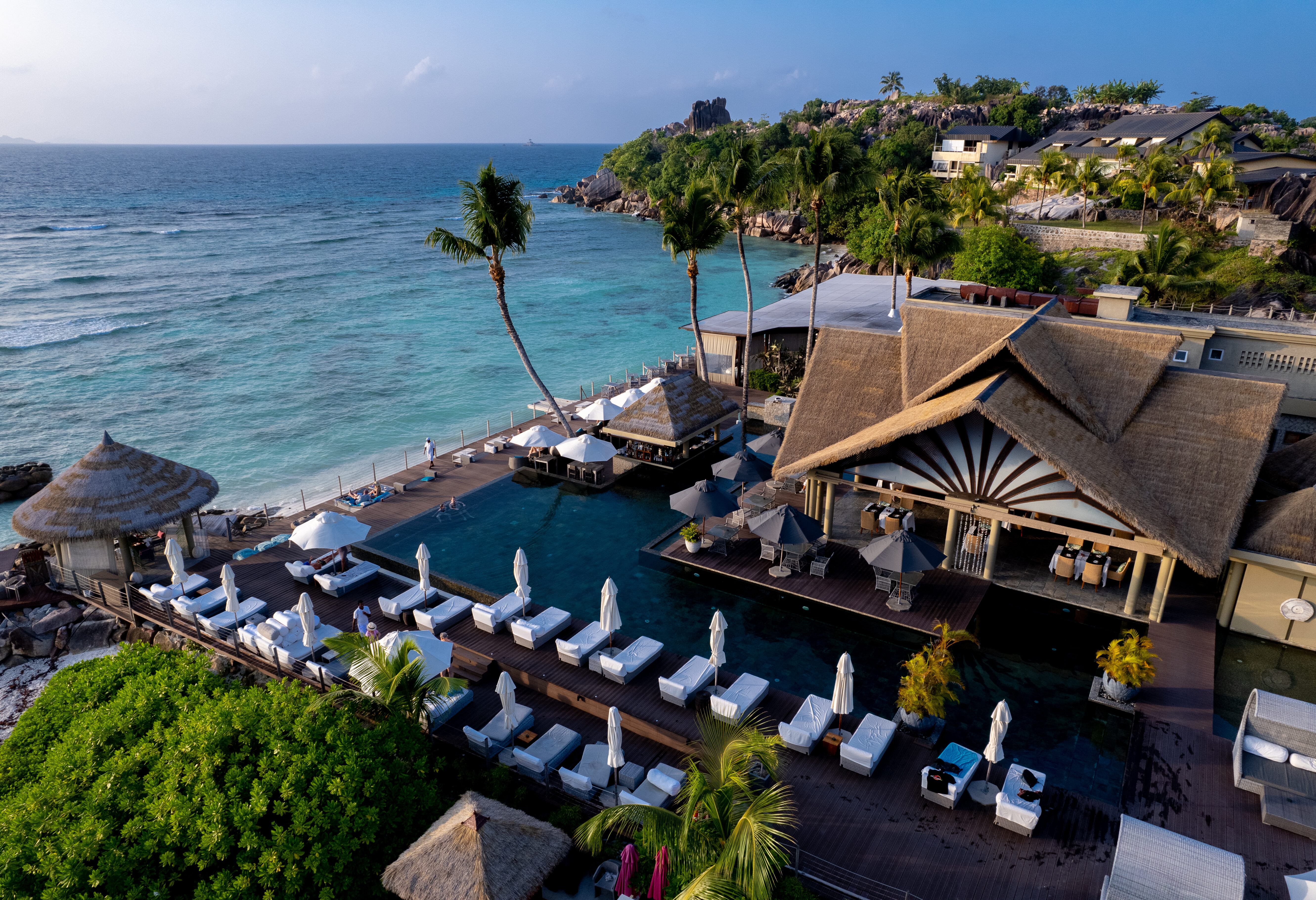Zwembad van Le Domaine op La Digue