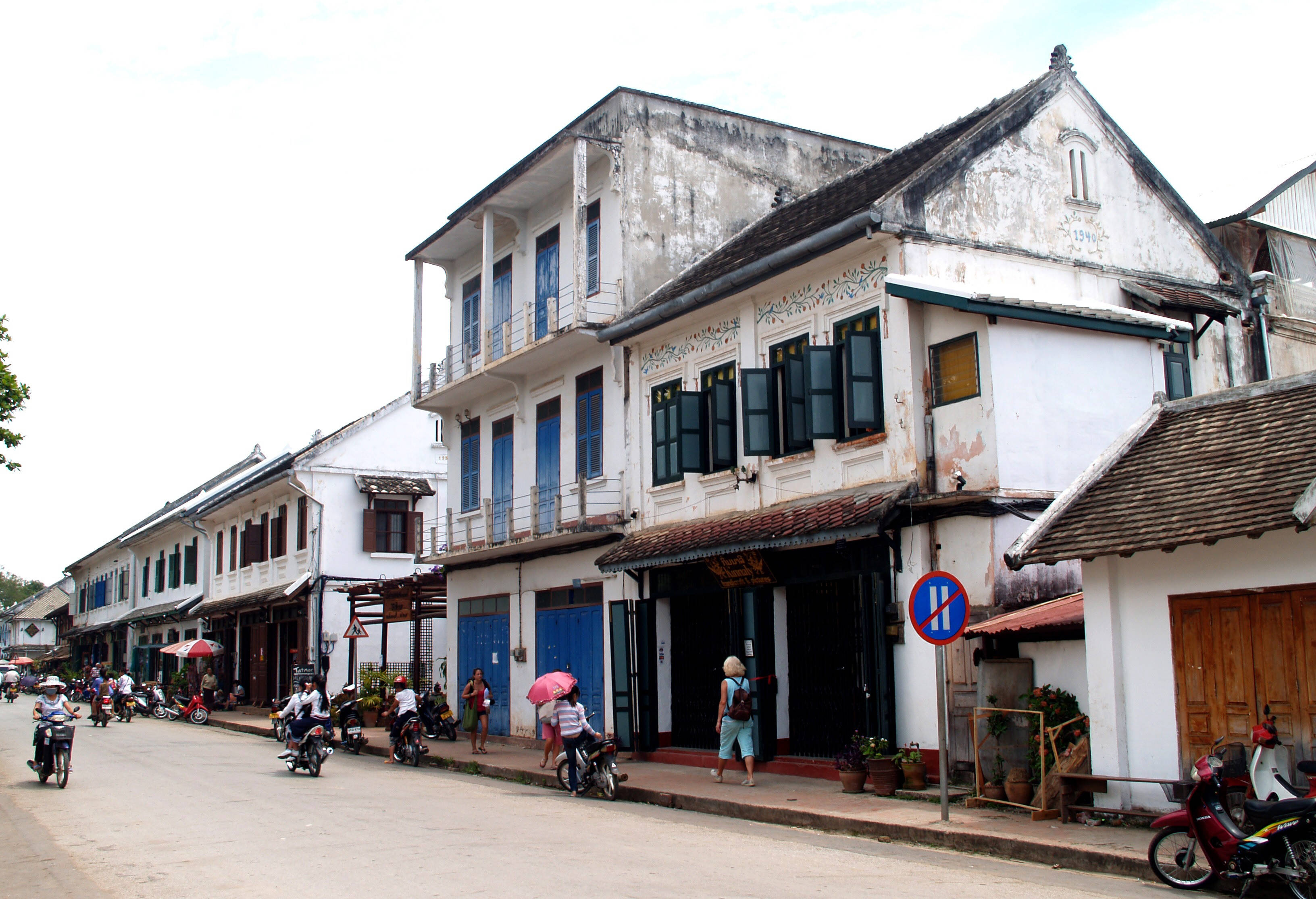 Straatje in het centrum van Luang Prabang in Laos