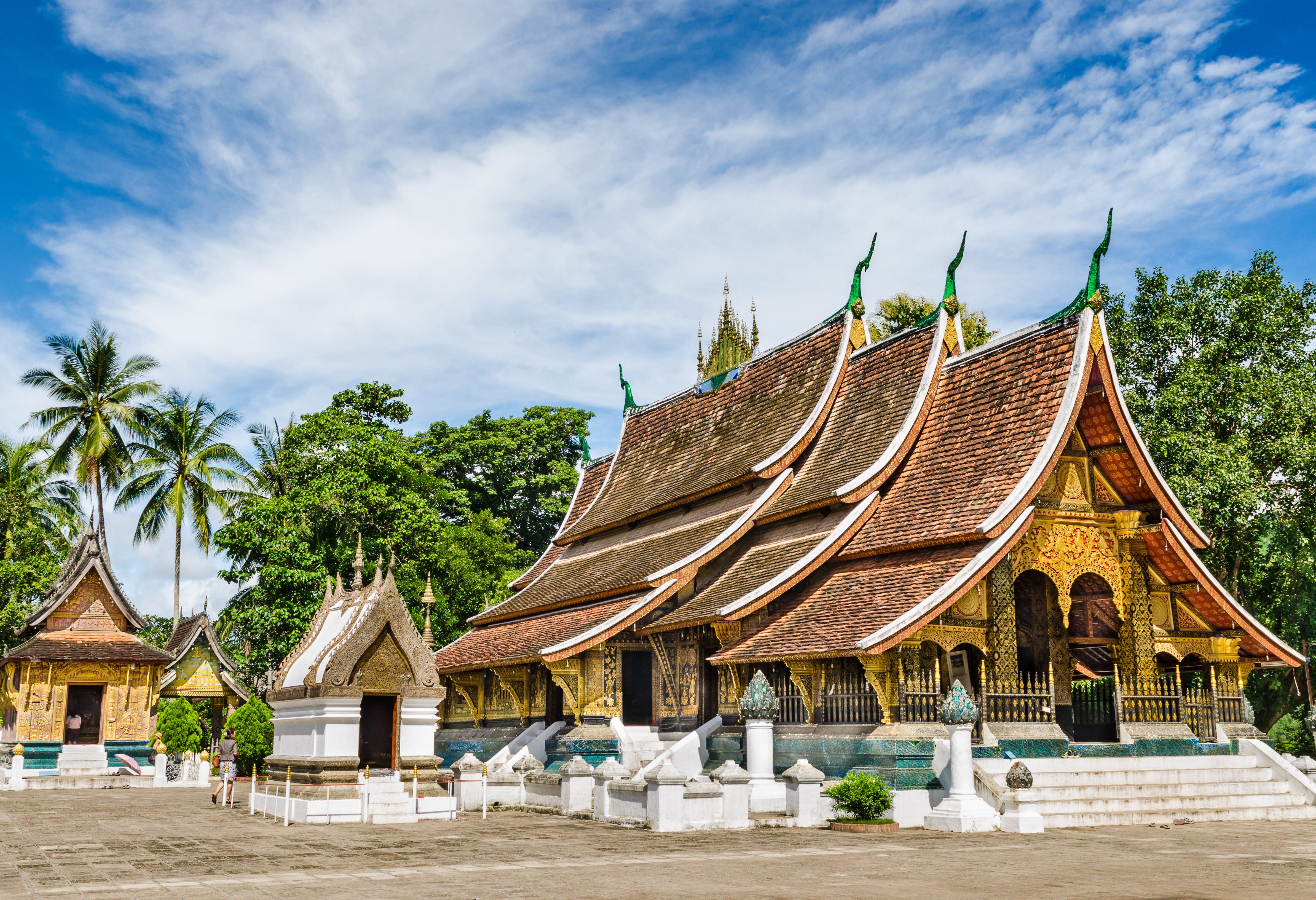 De tempel Wat Xieng Thong in Luang Prabang in Laos