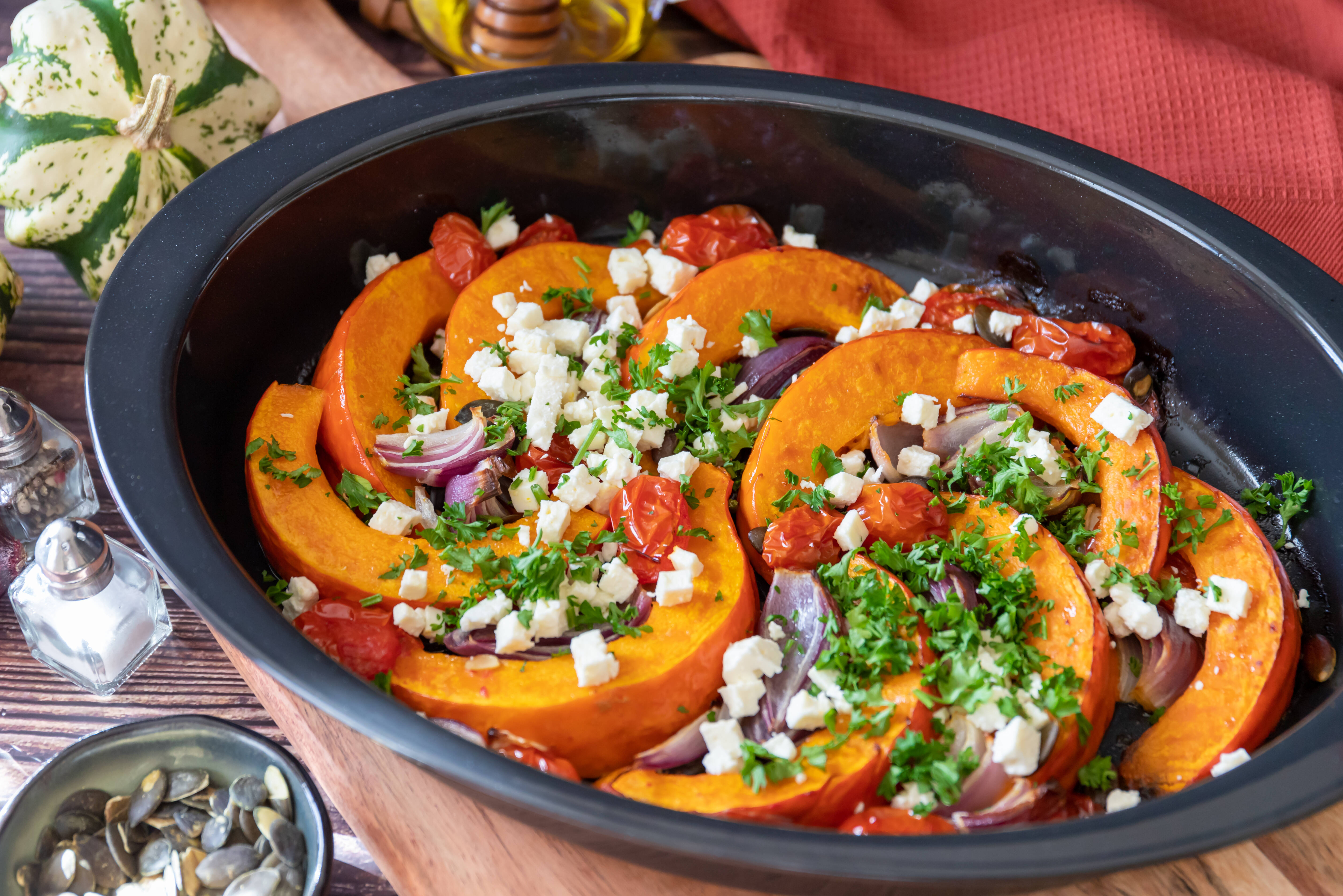 Gebakken pompoen in Hokkaido