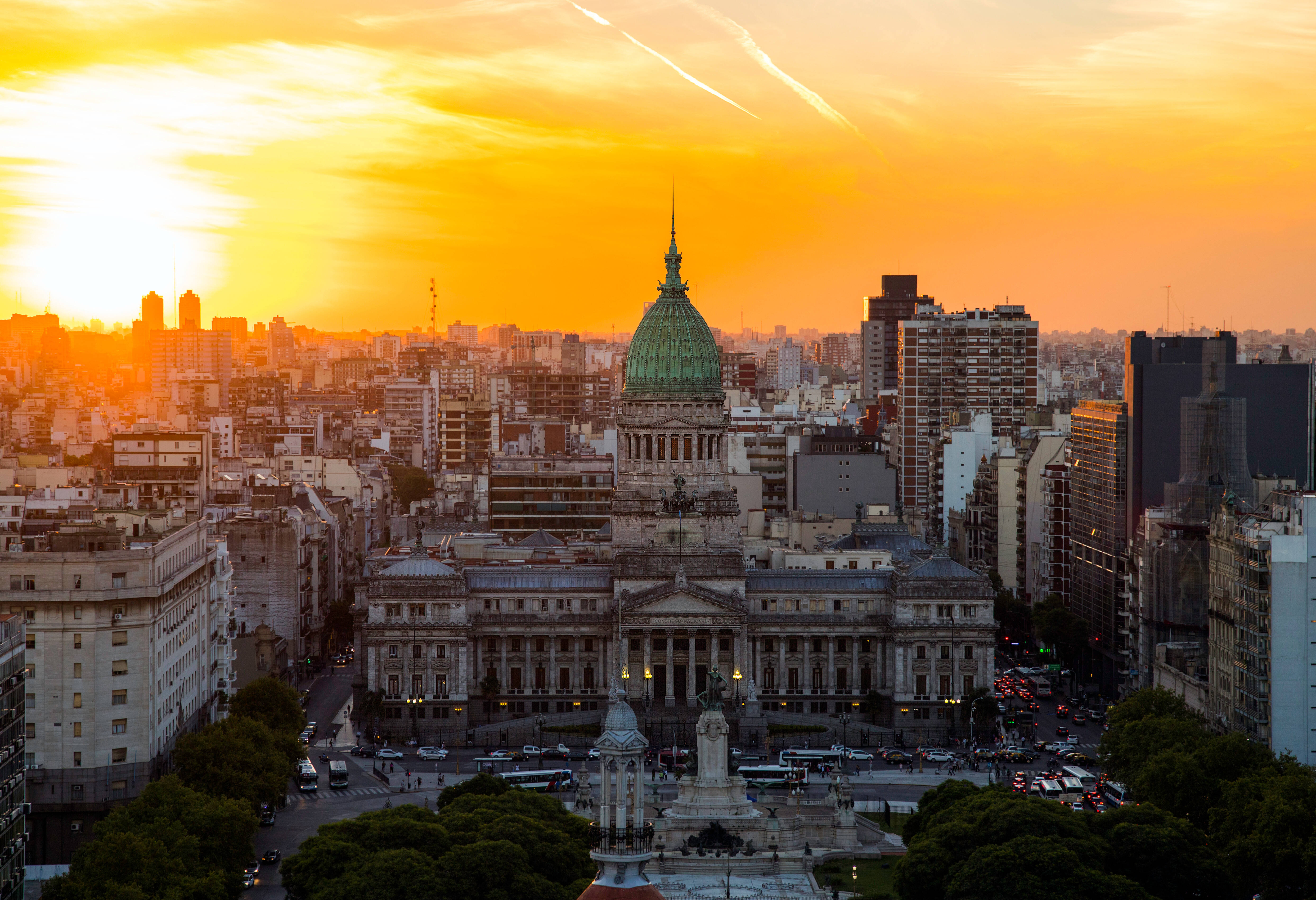 Buenos Aires bij zonsondergang