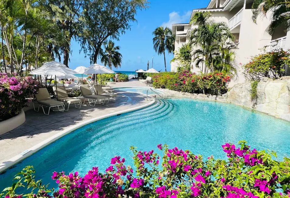 Barbados Zuidkust Christ Church Bougainvillea Barbados Zwembad