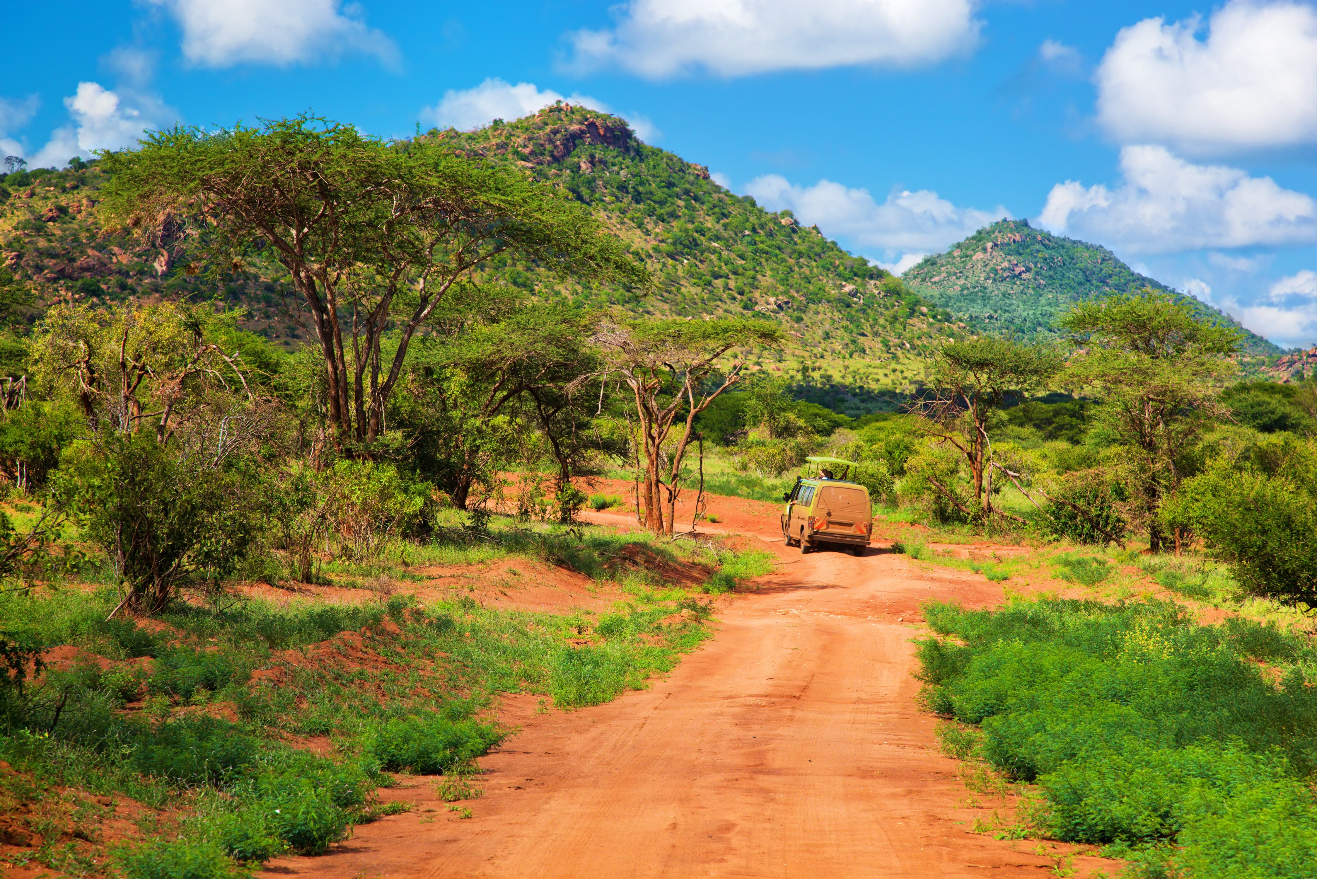 Safari in Tsavo West National Park in Kenia