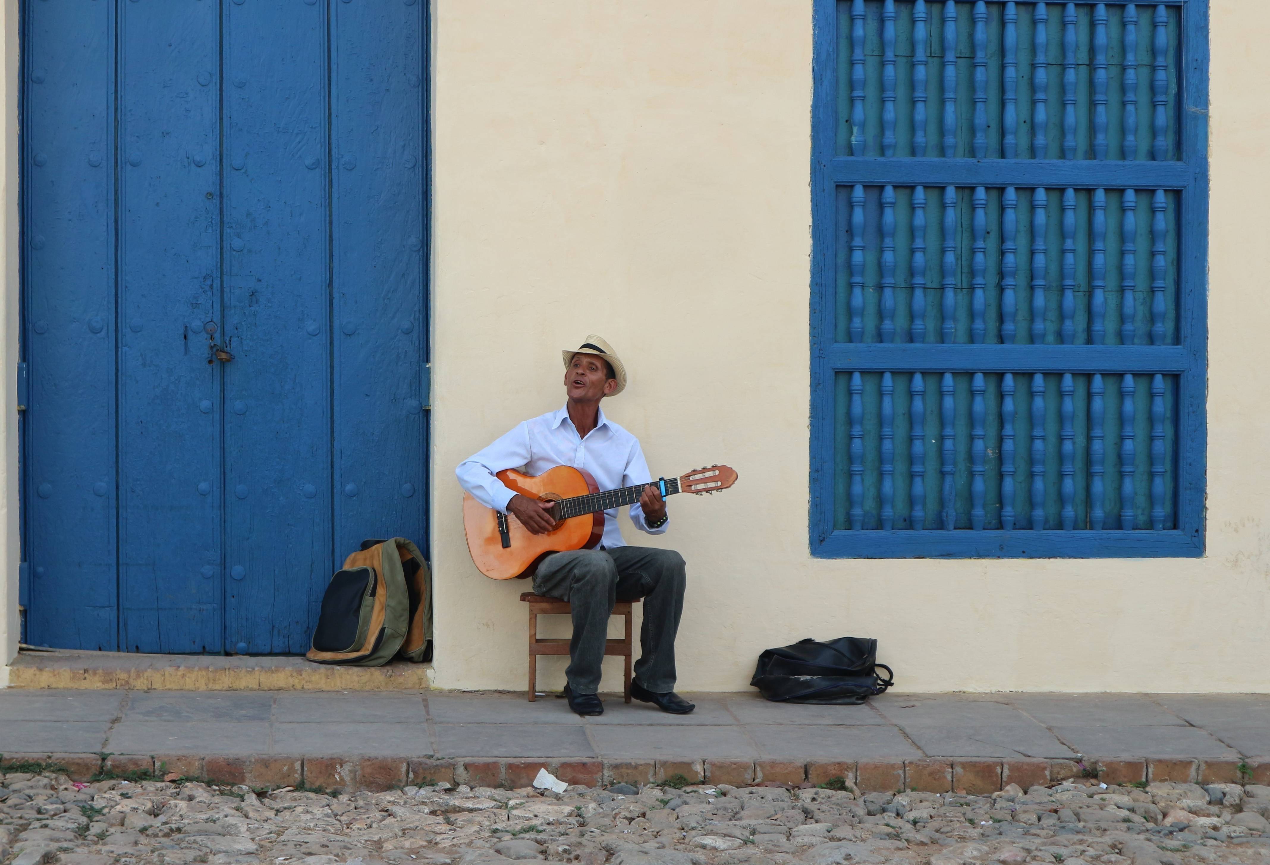 Lokale muzikant in Trinidad in Cuba