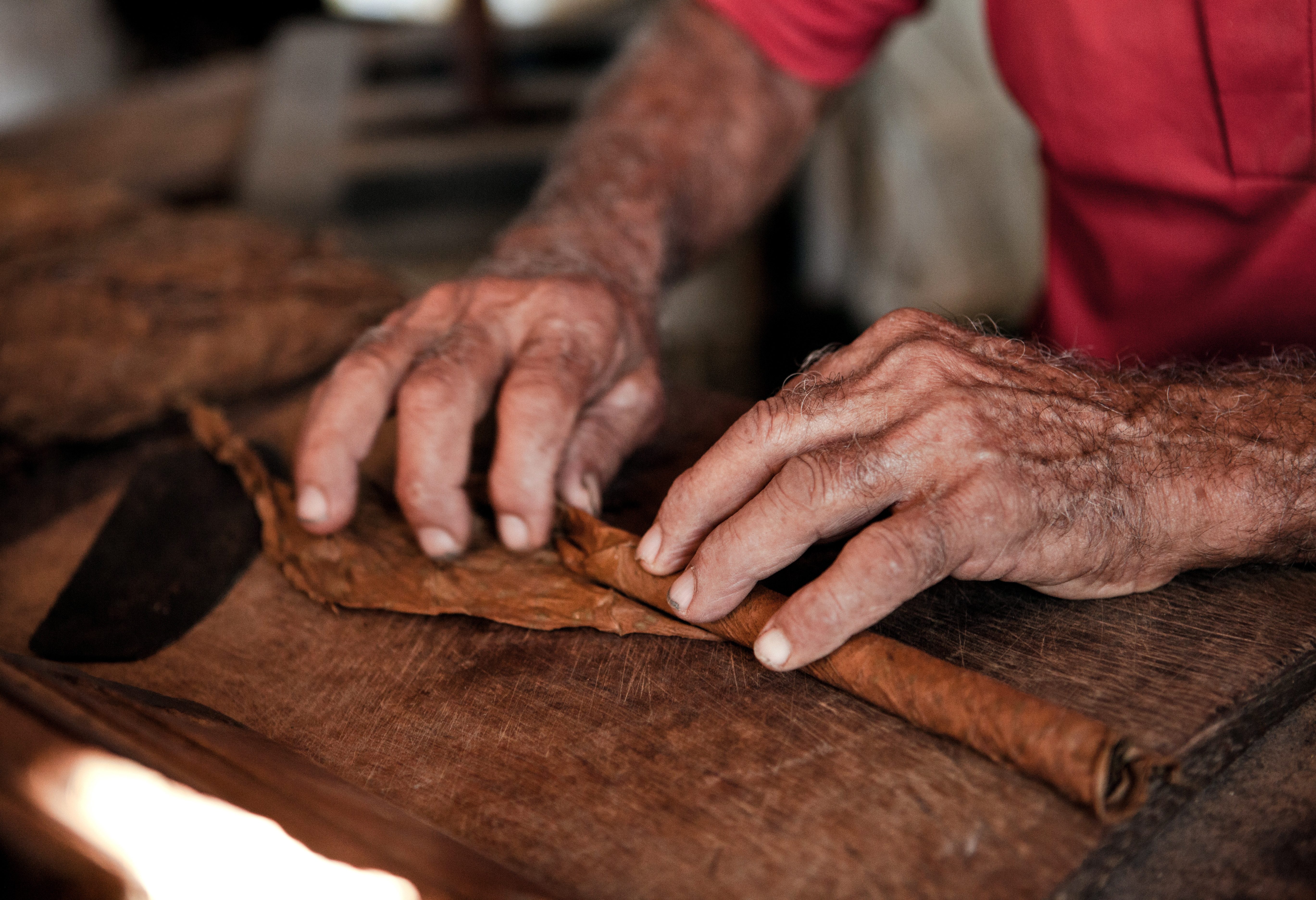 Sigaren rollen in de Vinales Vallei in Cuba