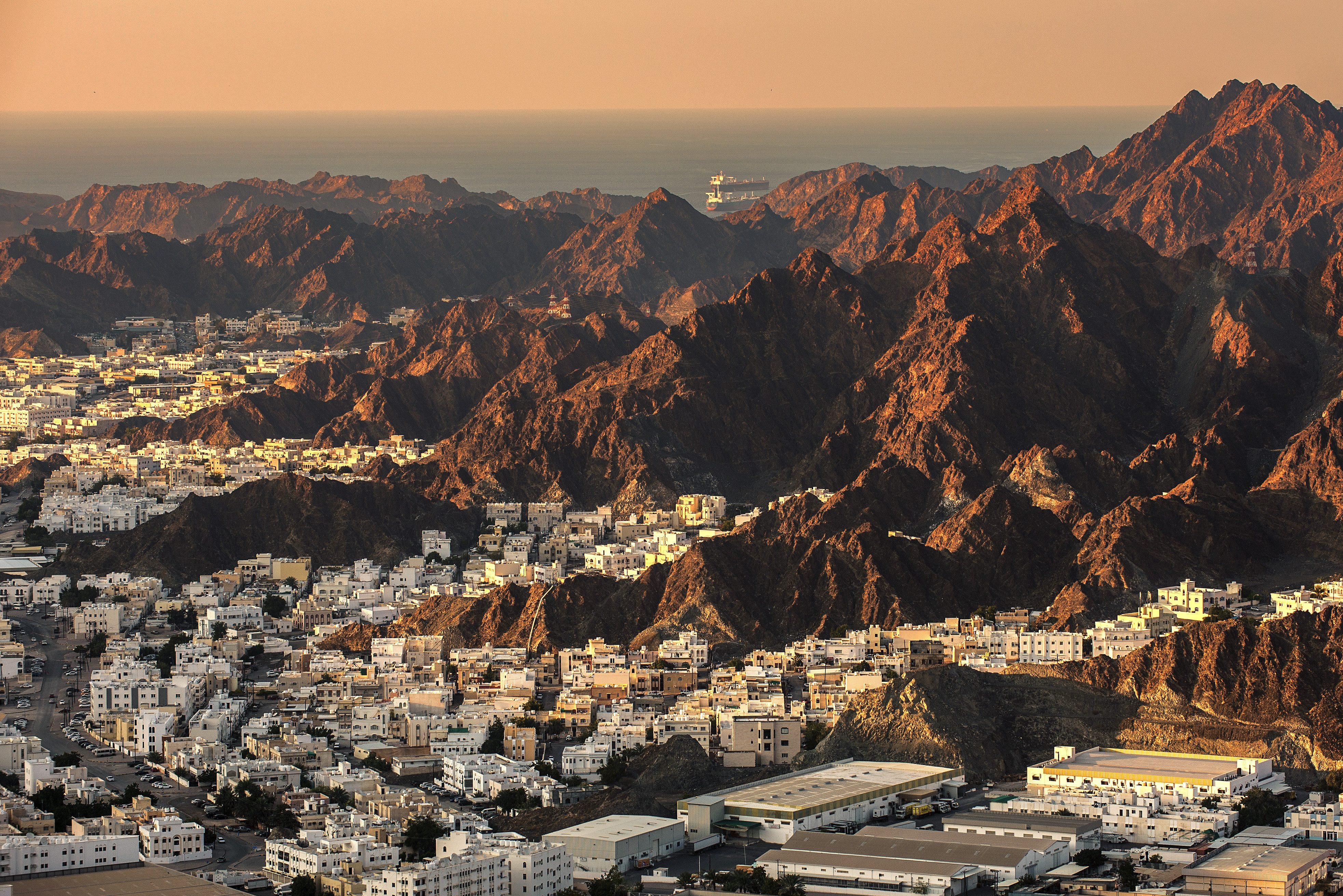 Muscat Oman uitzicht over de witte stad