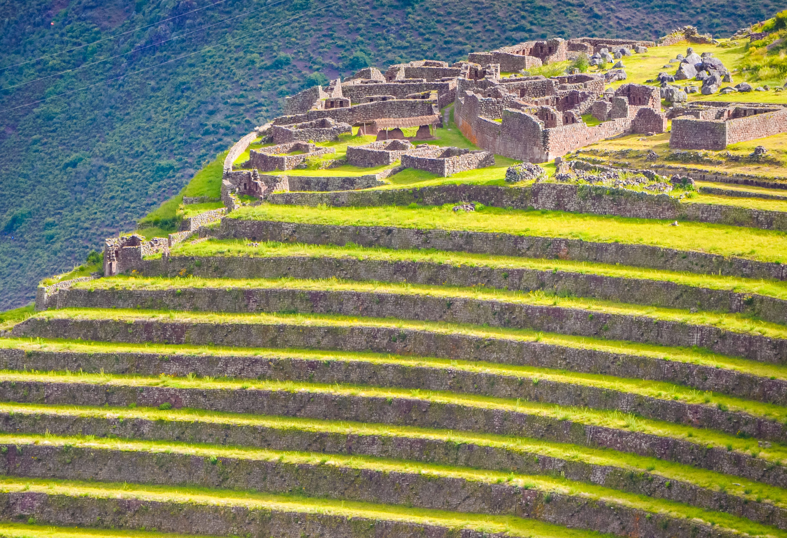 Ruines van Pisac in de Sacred Valley in Peru