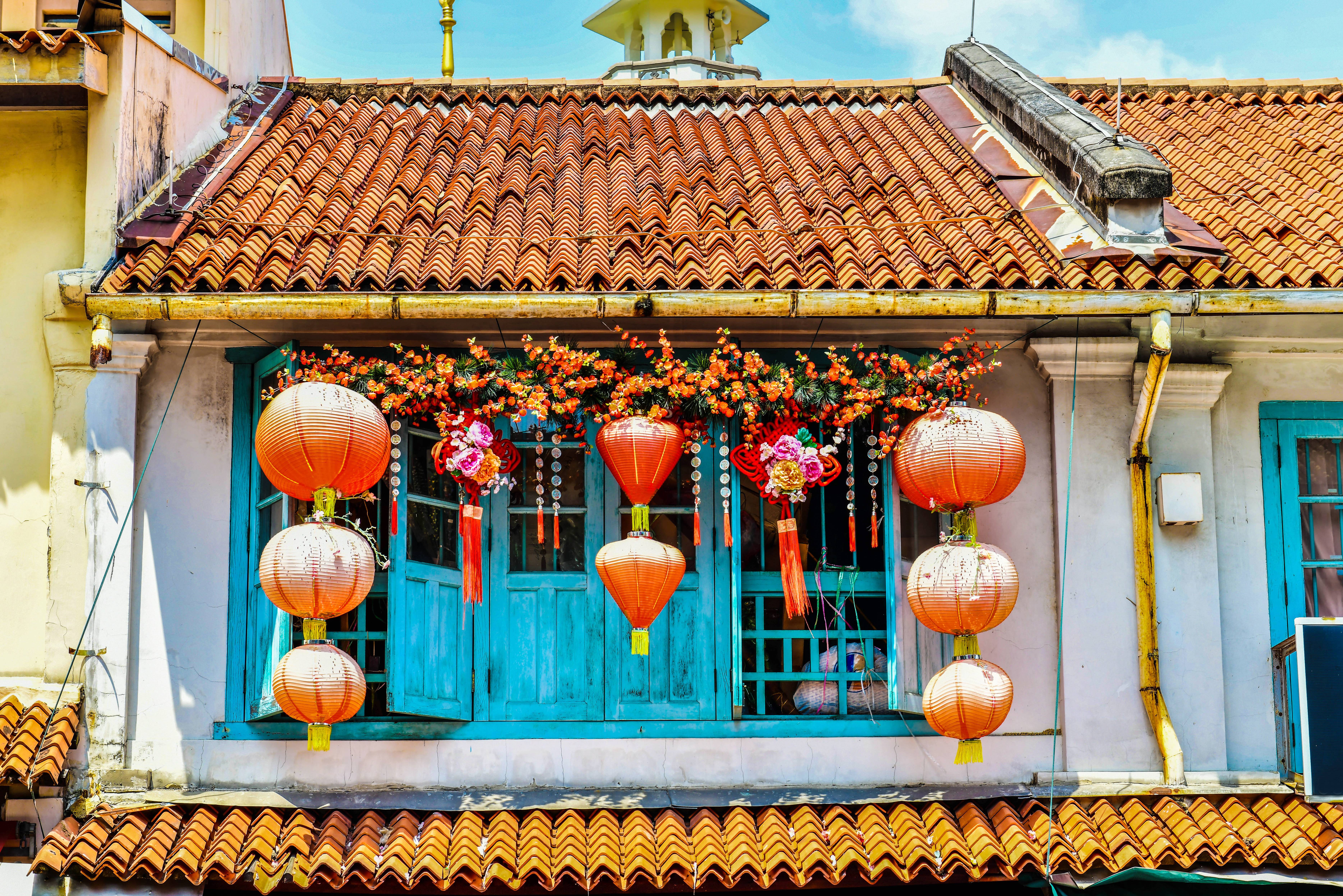 Kleurrijke huizen in Chinatown Singapore