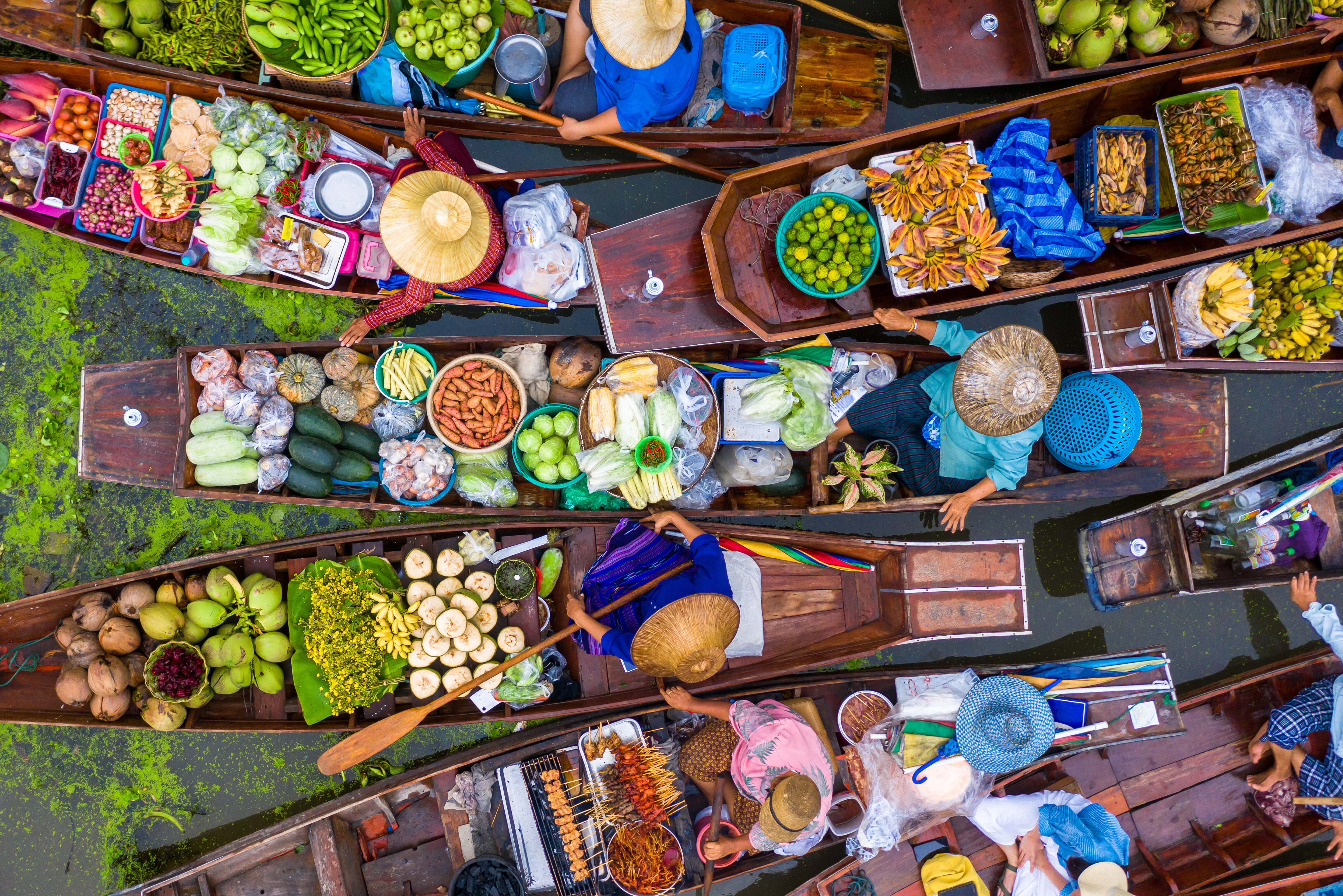 Damnoen Saduak Drijvende markt Thailand