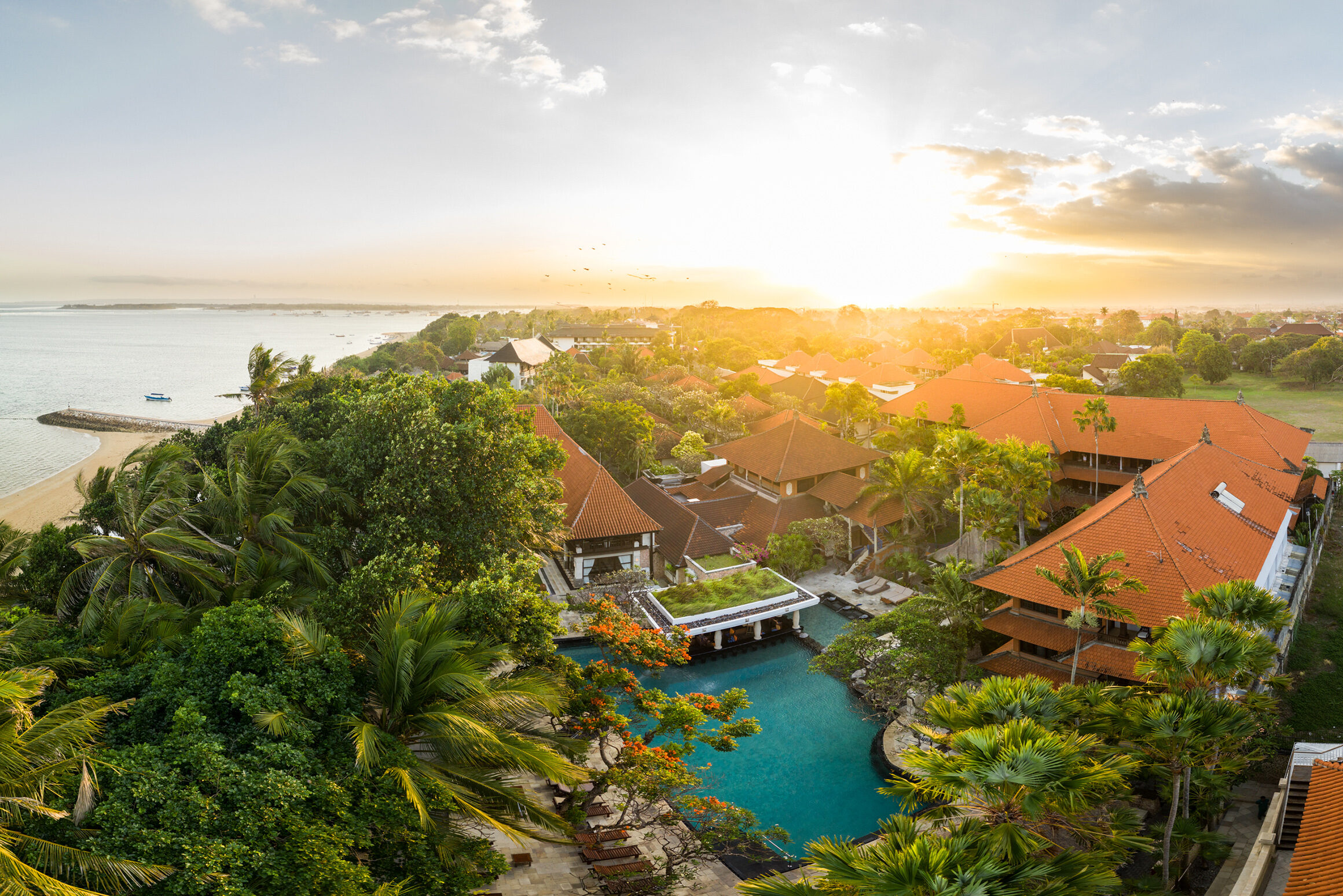 Overzicht over het Puri Santrian in Sanur op Bali