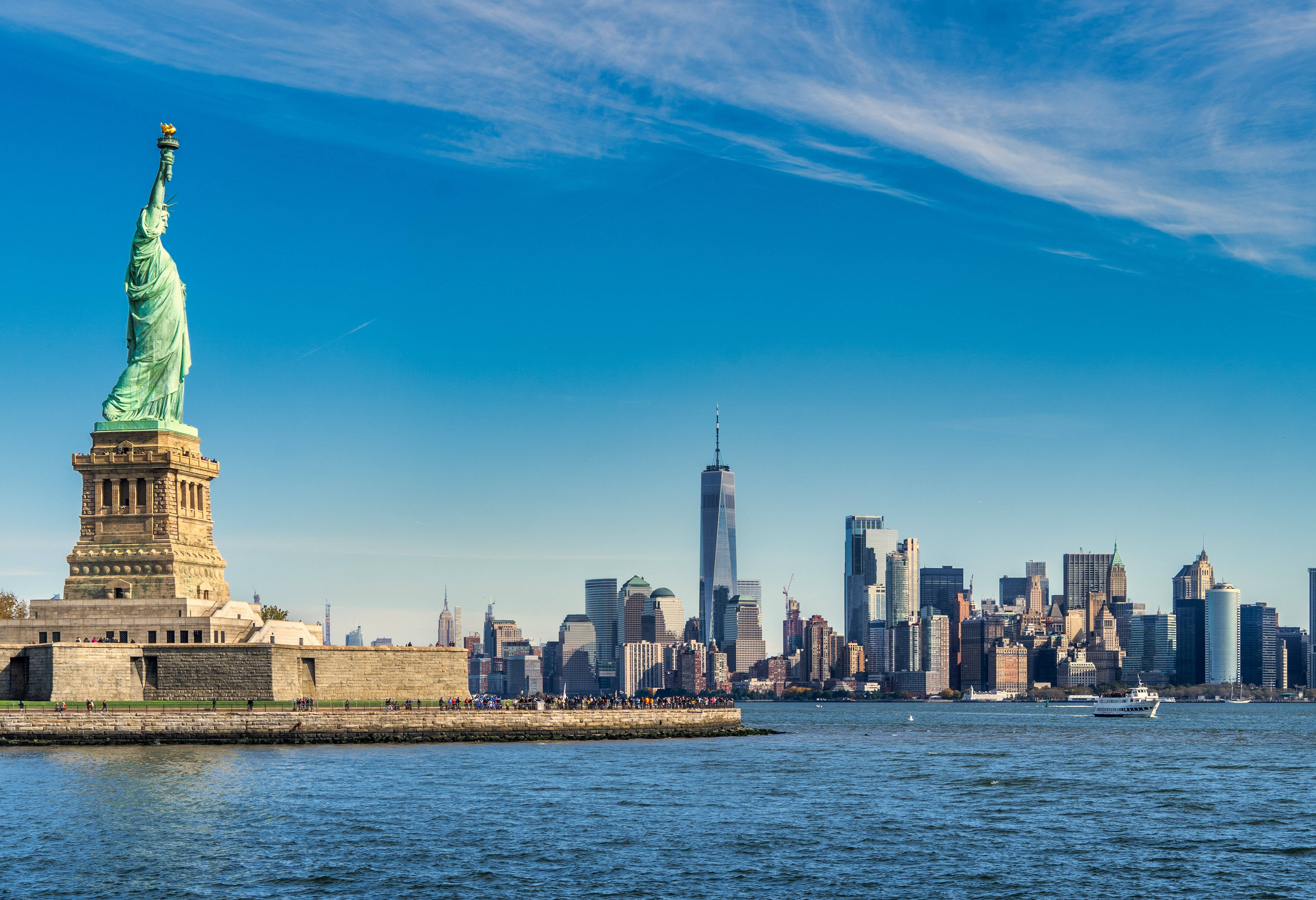 Amerika New York Uitzicht vrijheidsbeeld