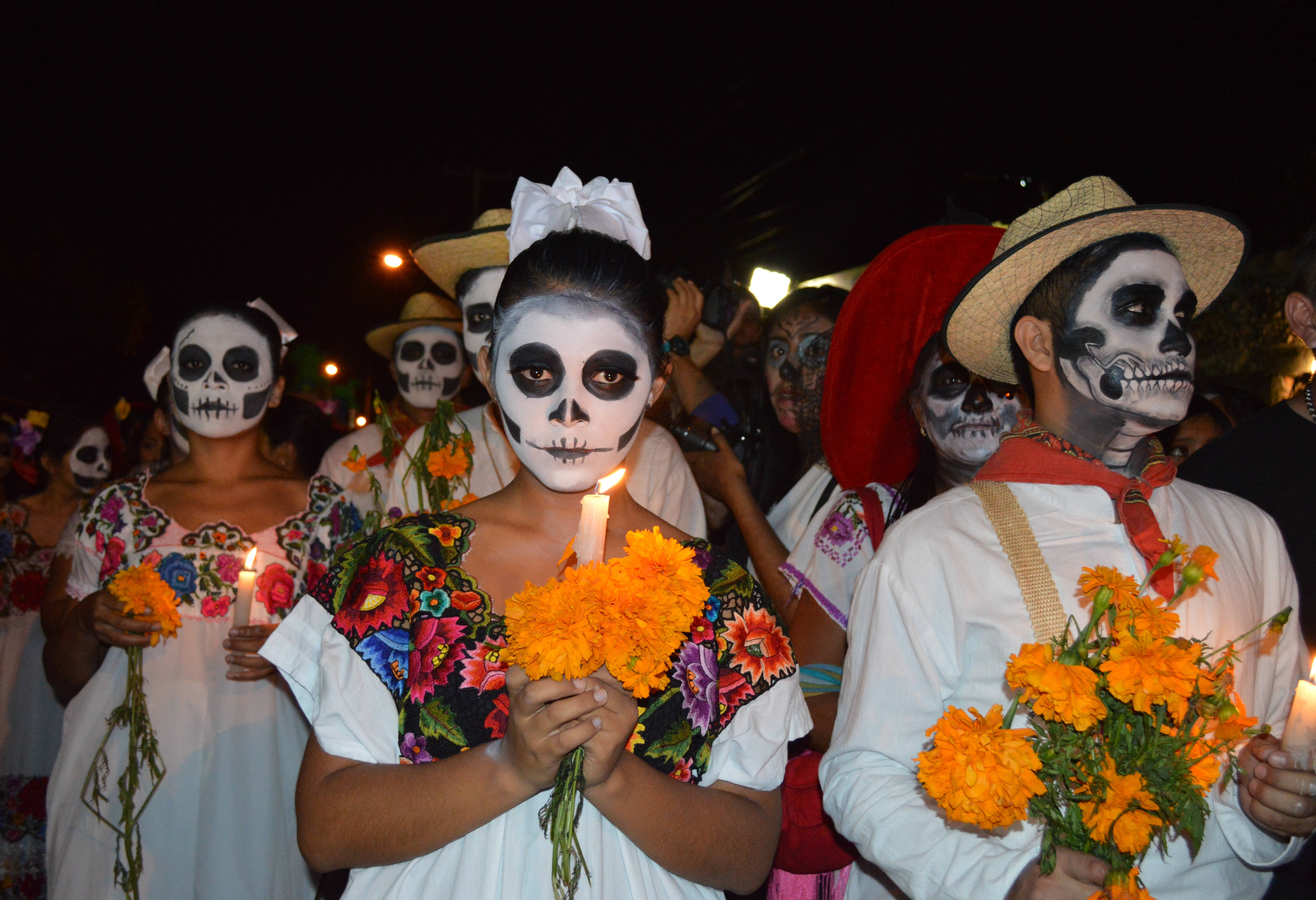 Parade tijdens Dia de Muertos