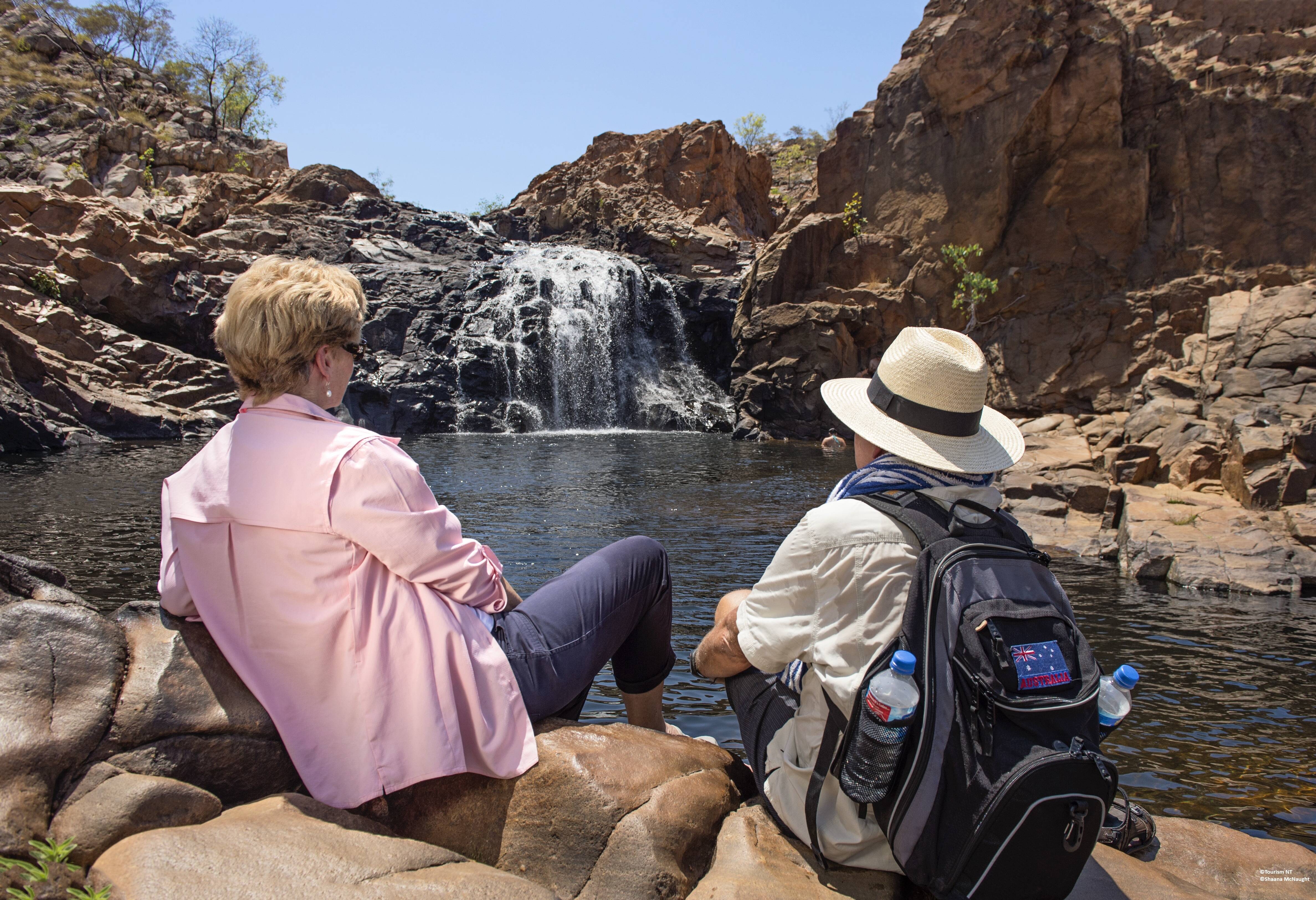 Ontspannen bij Edith Falls bij Katherine in Australie