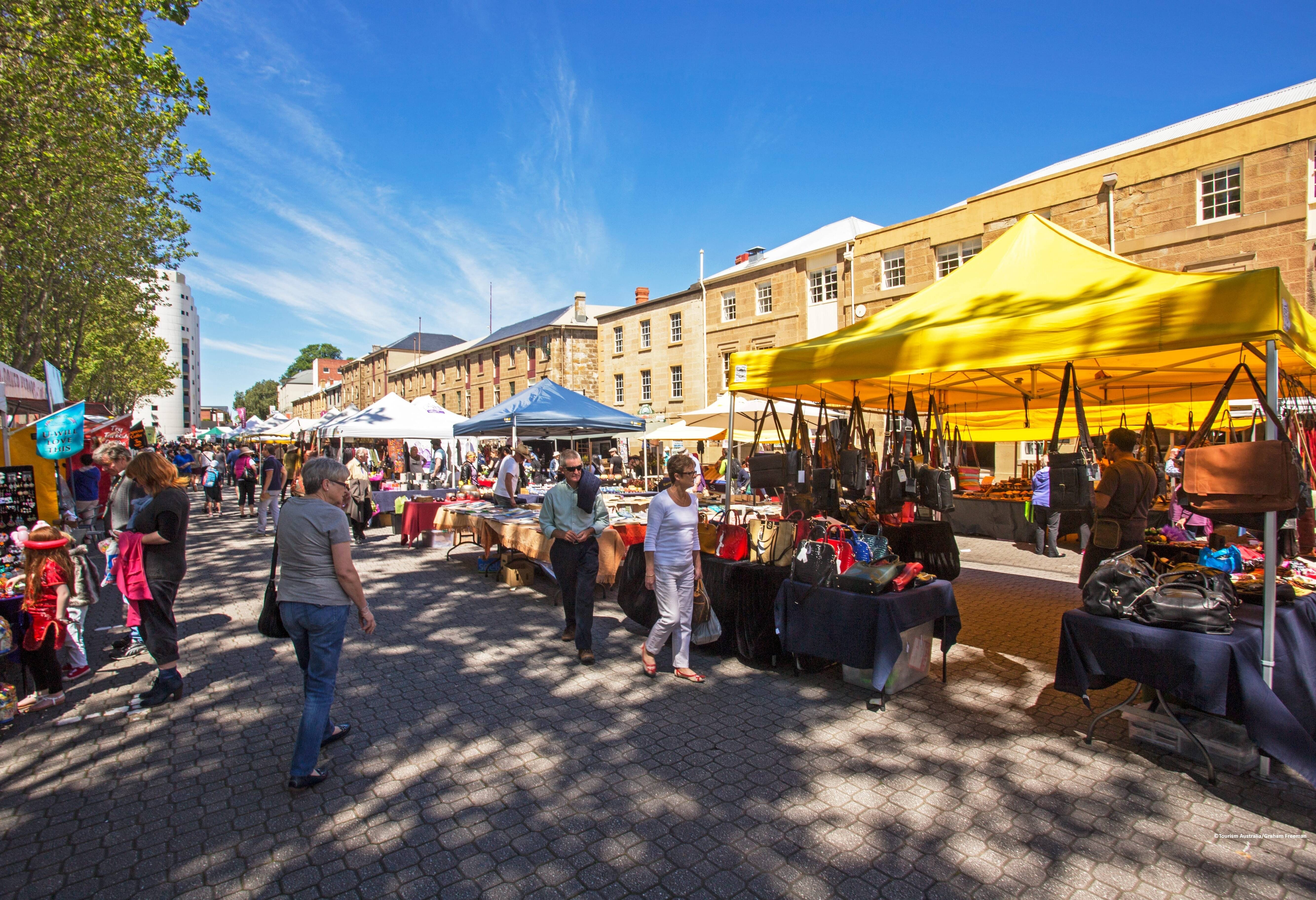 Salamanca Market in Hobart in Tasmania in Australie