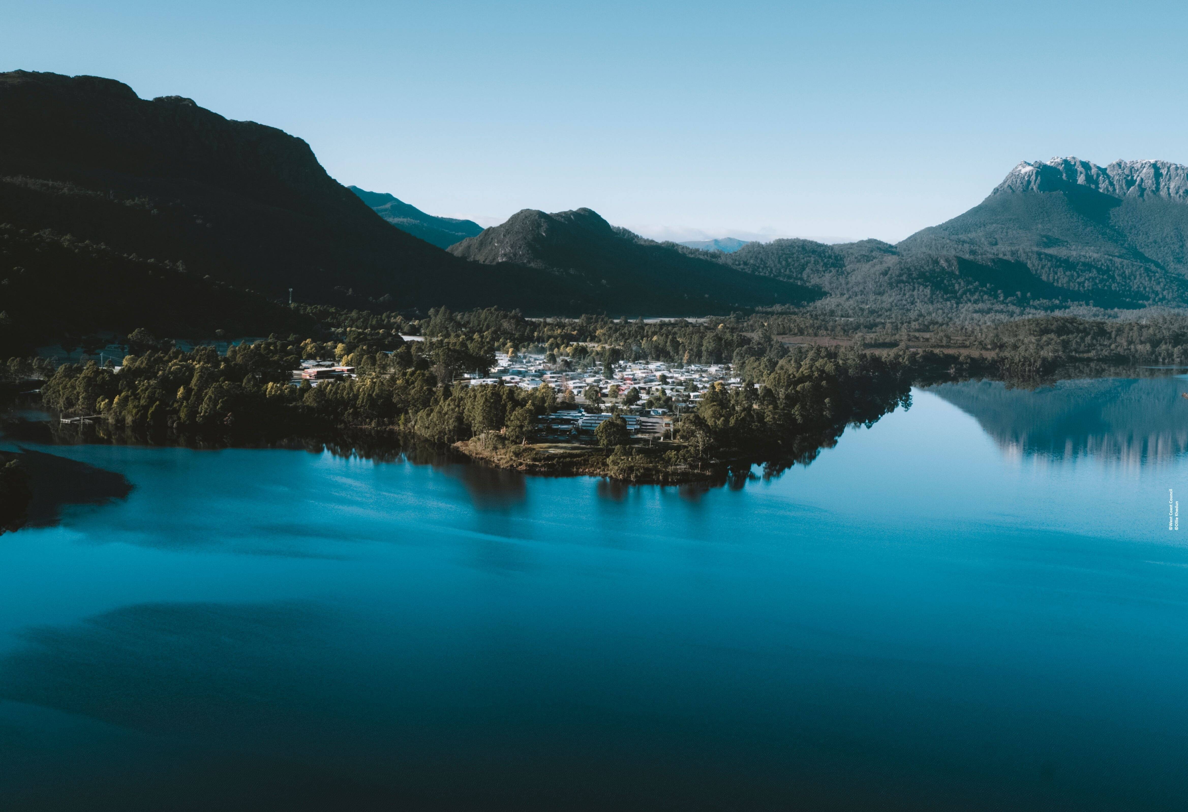 Het plaatsje Tullah in Tasmania in Australie