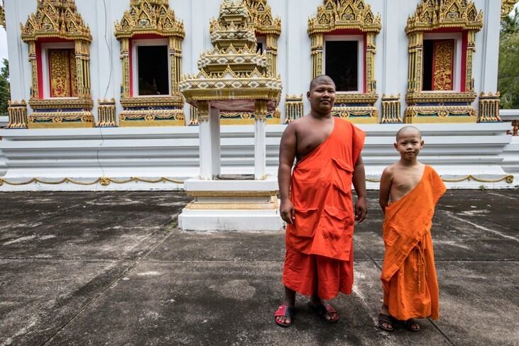 Monniken bij Wat Krananga Khanom