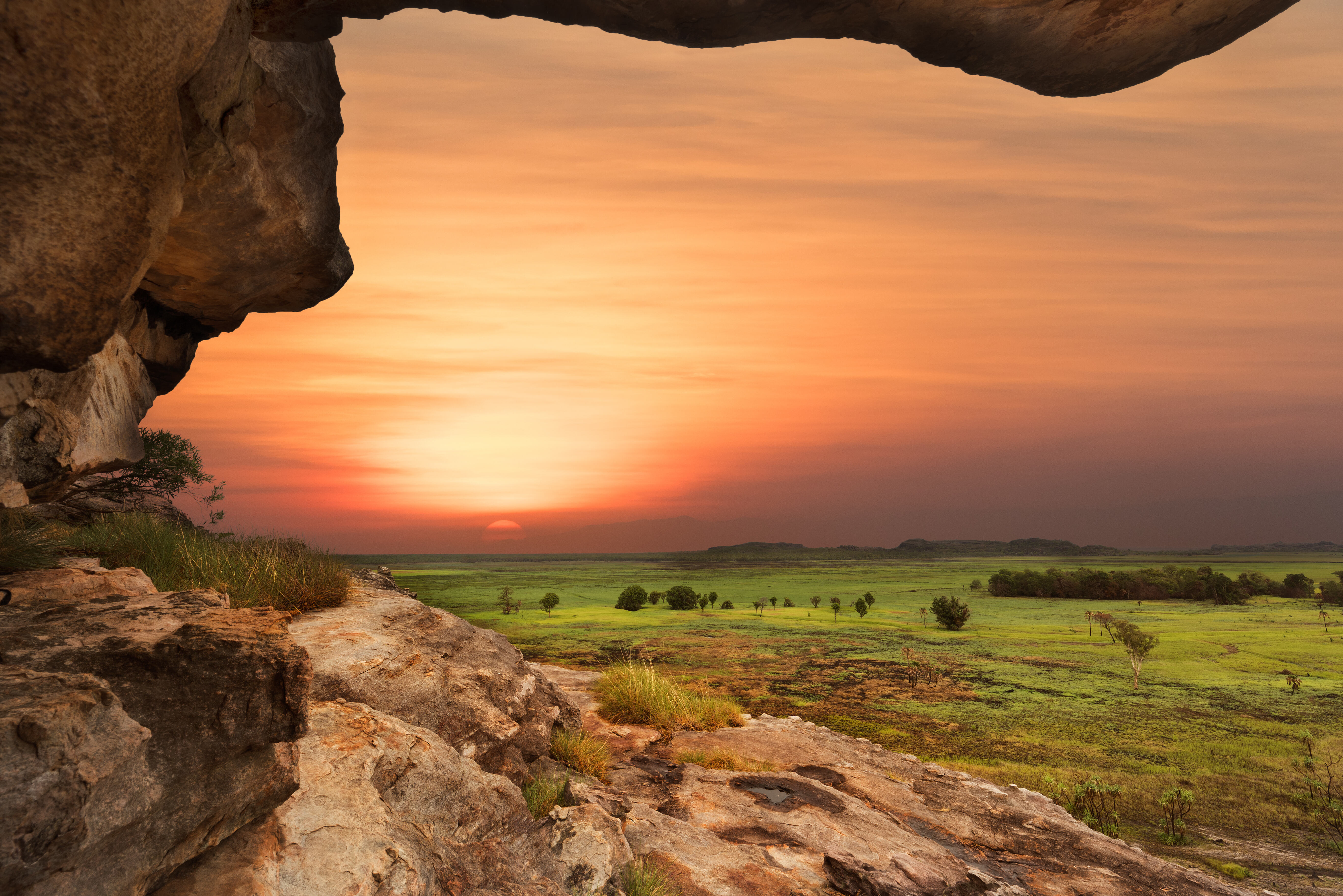 Zonsondergang in Kakadu National Park in Australie