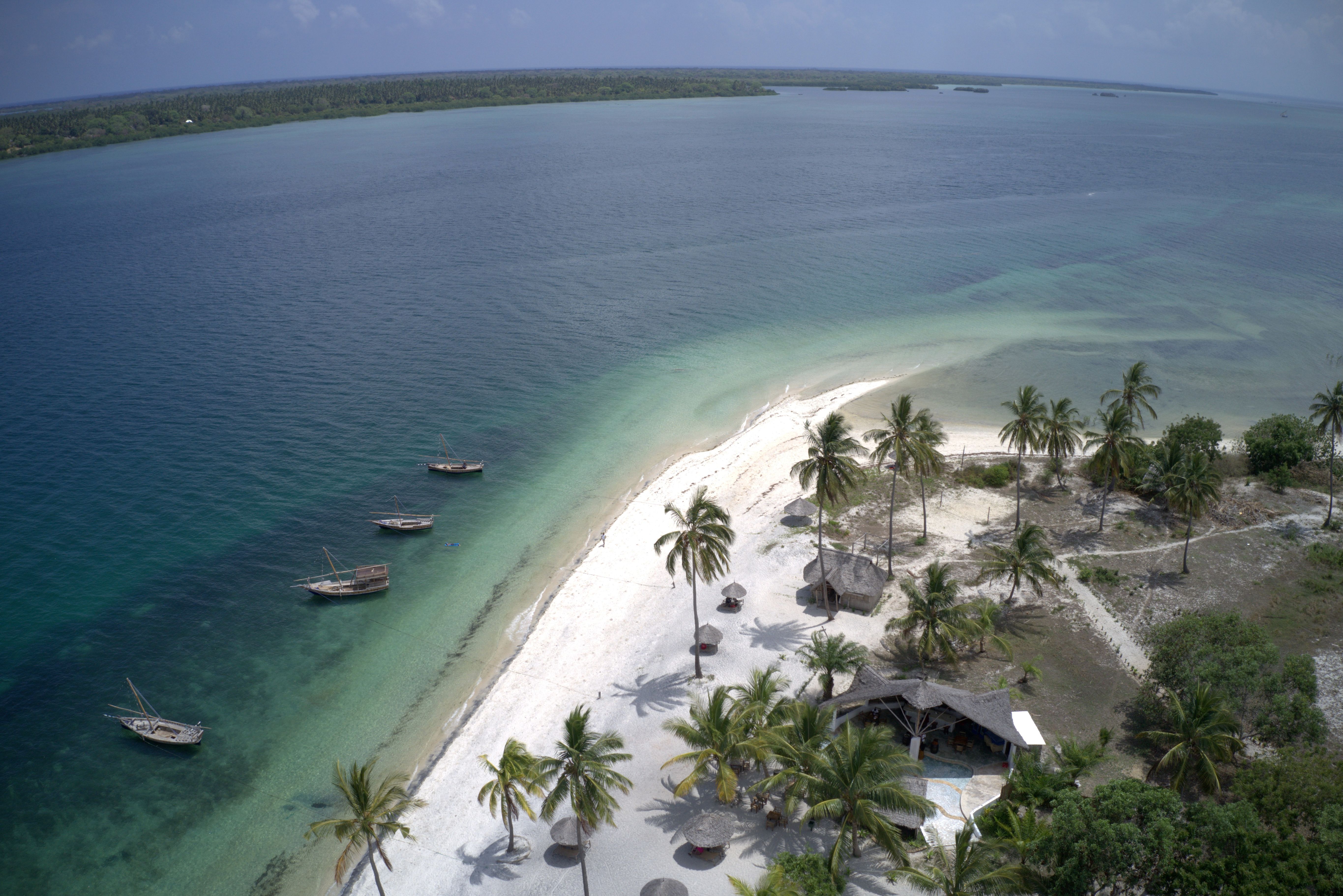Strand bij Basecamp Mafia Island in Tanzania
