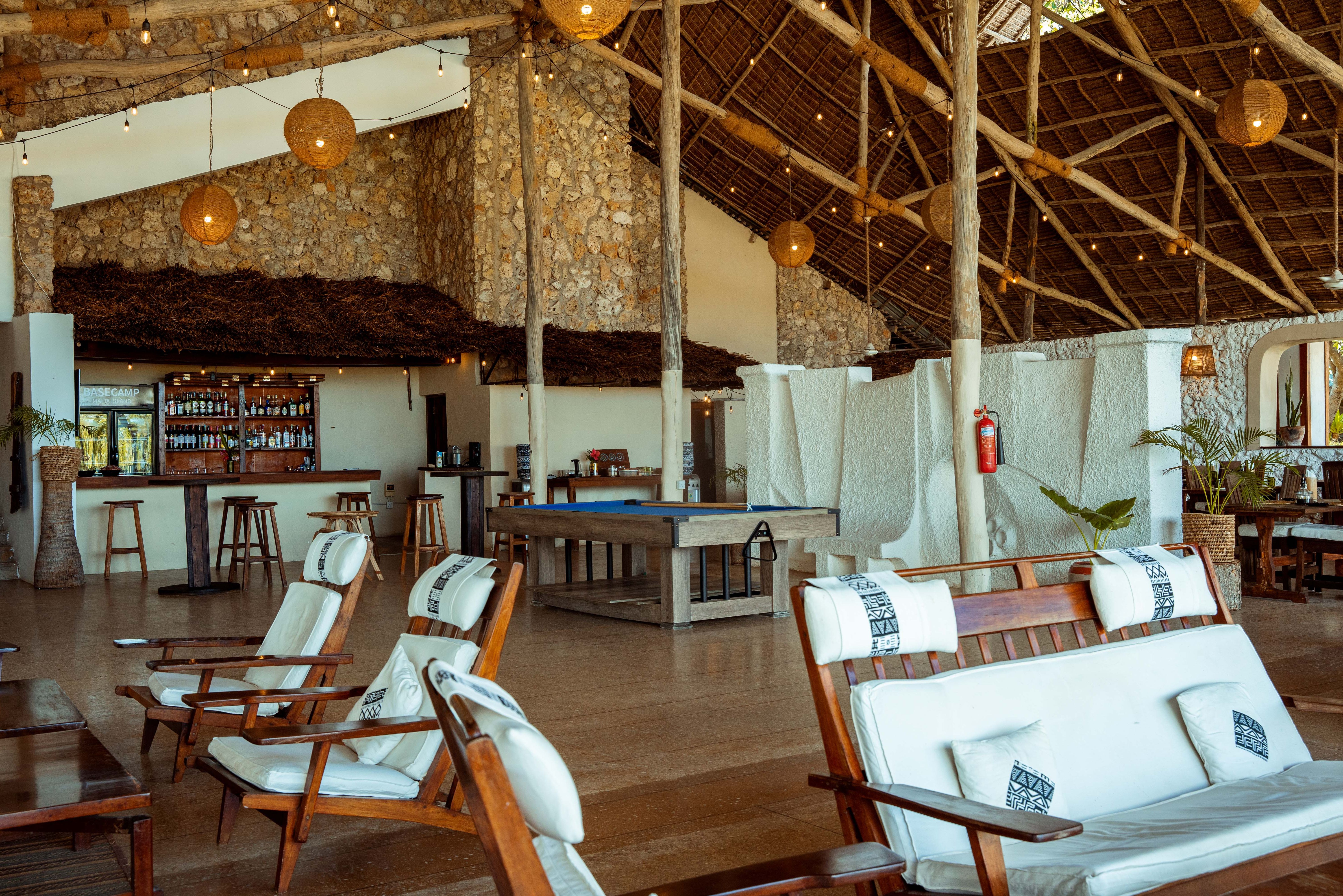 Lounge van Basecamp Mafia Island in Tanzania