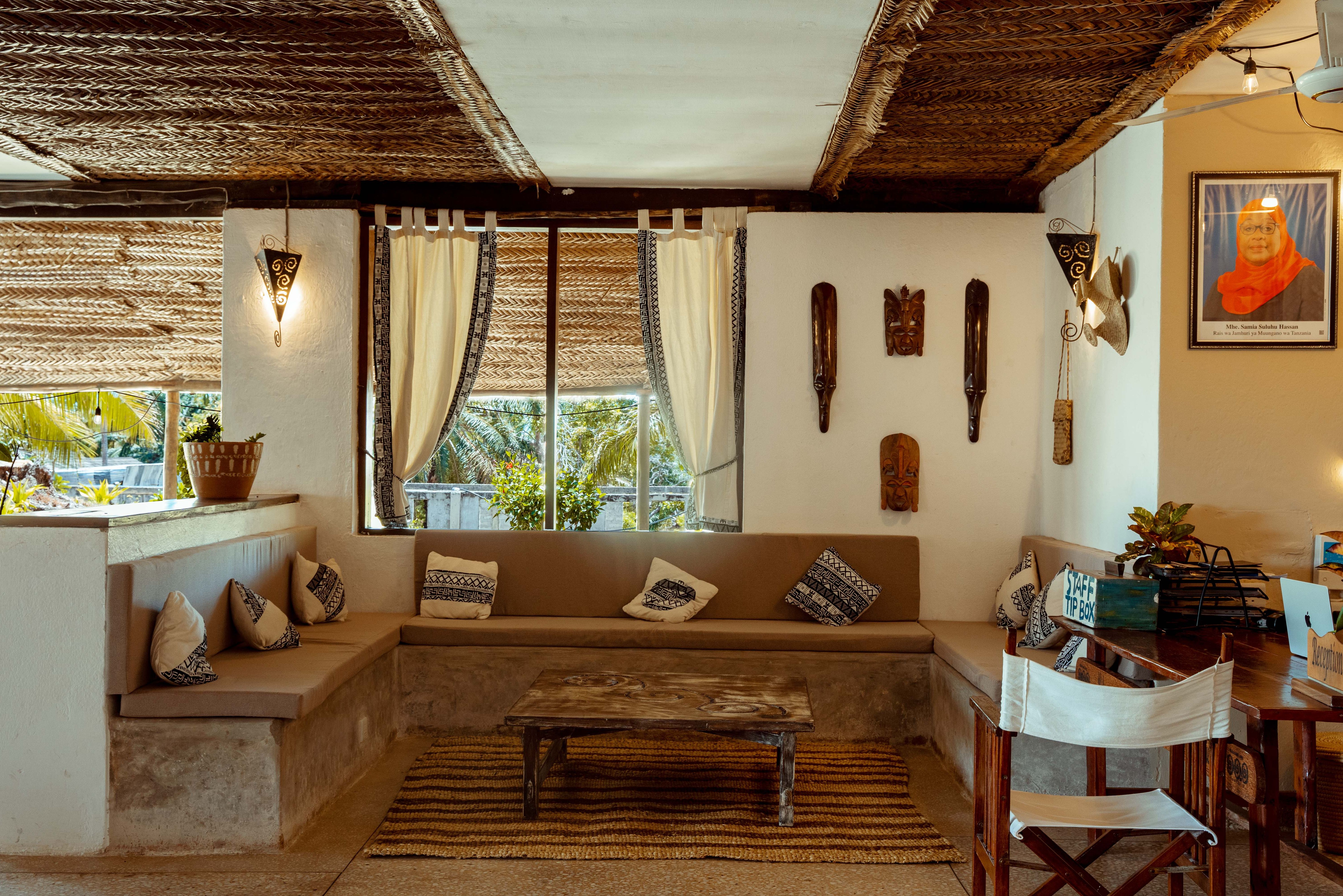 Lobby van Basecamp Mafia Island in Tanzania