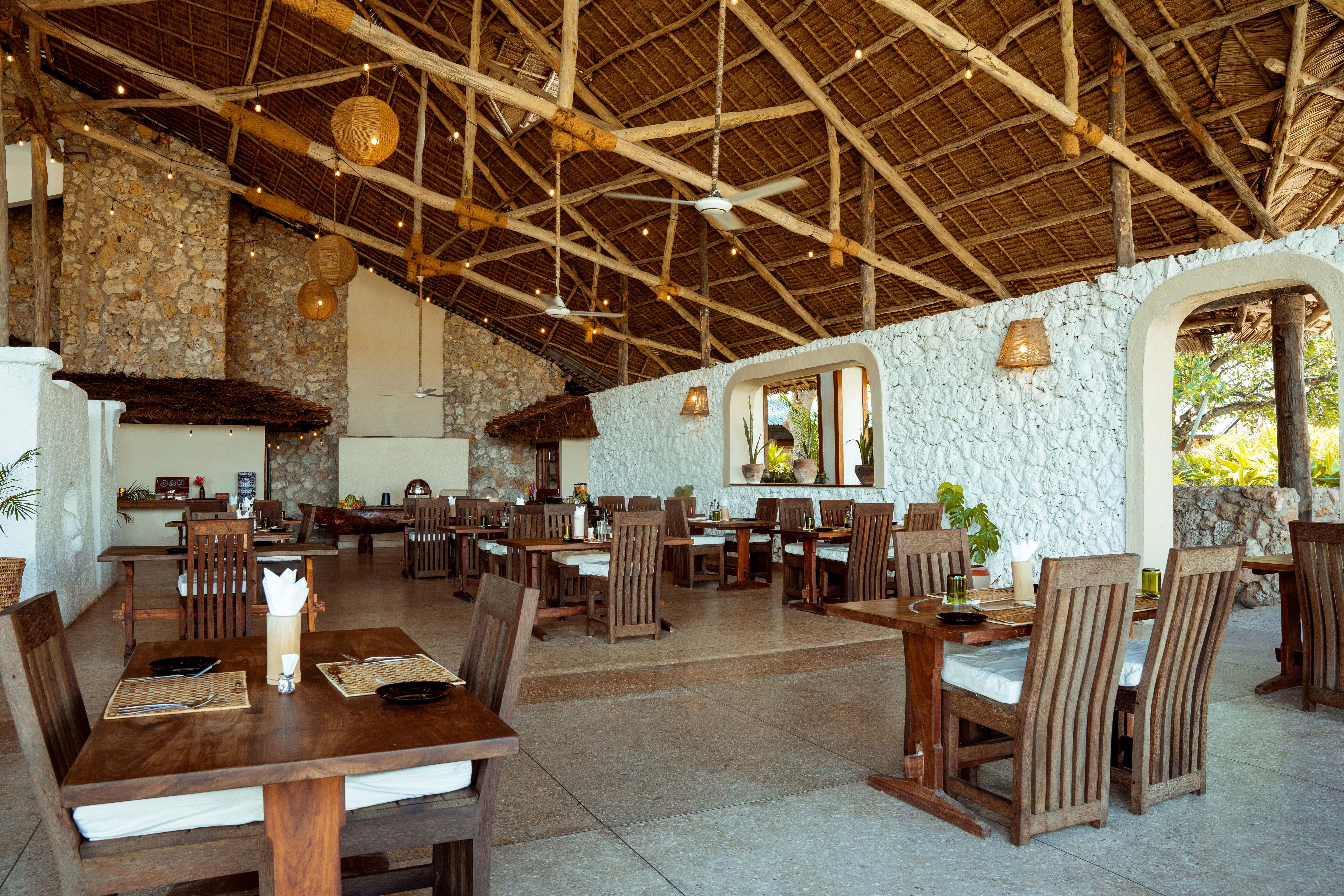 Restaurant van Basecamp Mafia Island in Tanzania